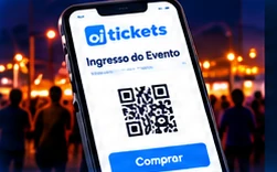 Ingresso digital com QR Code no celular